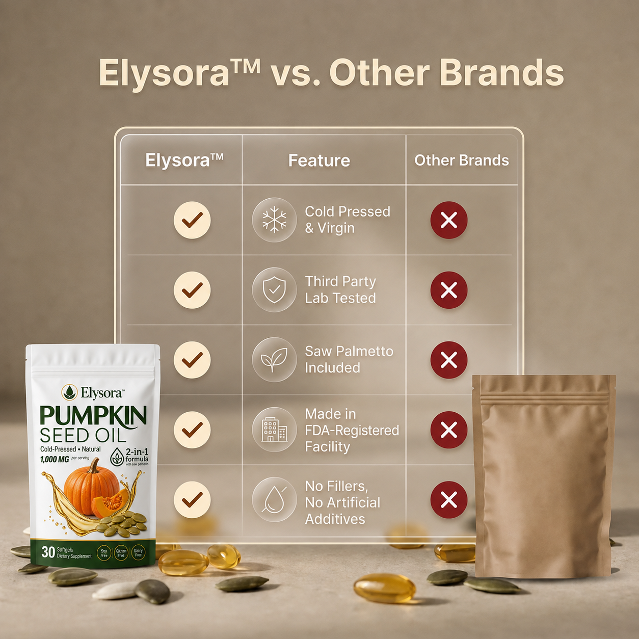 Elysora™ Pumpkin Seed Oil Softgels