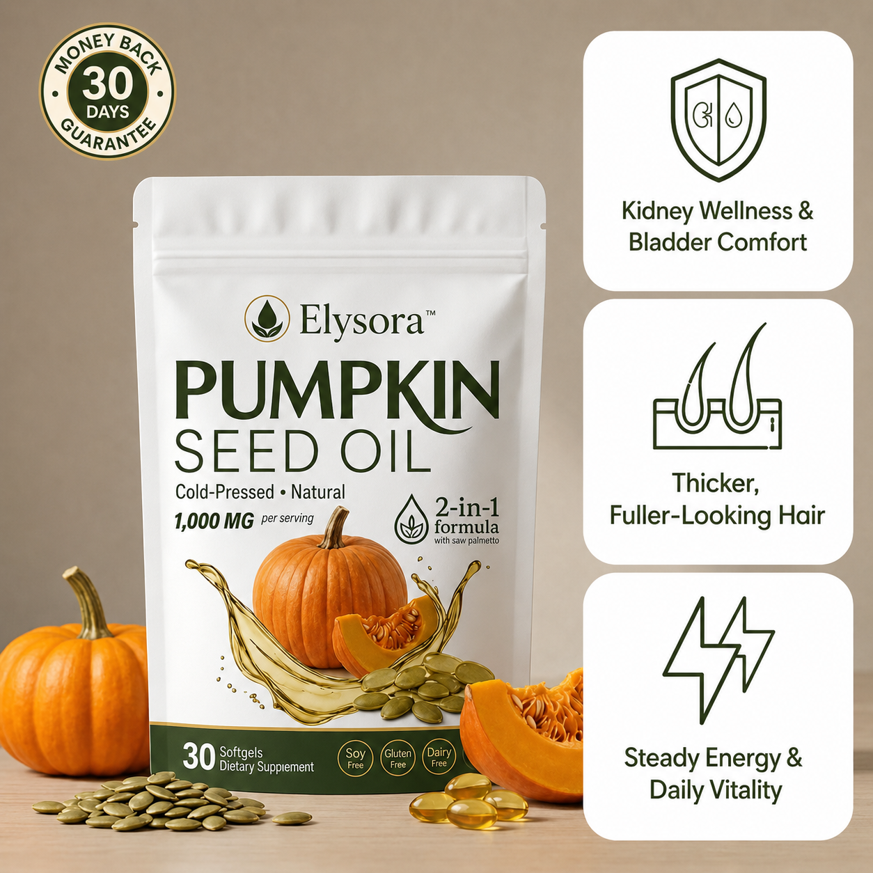 Elysora™ Pumpkin Seed Oil Softgels